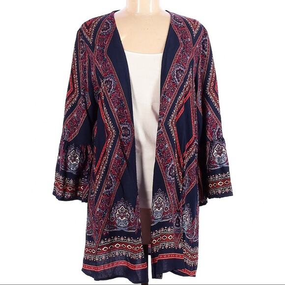 Xhilaration blue bohemian boho kimono cardigan - Picture 1 of 7